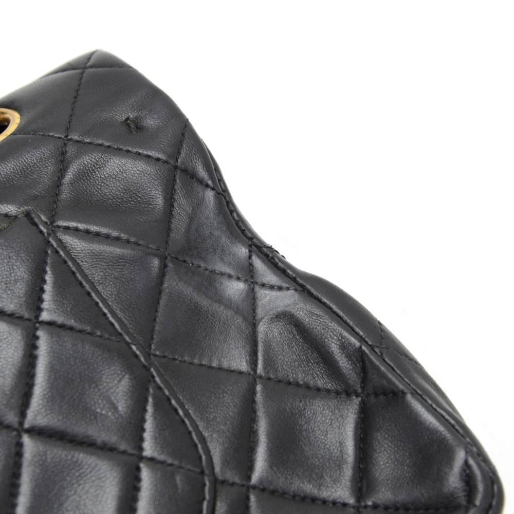 Vintage Chanel 2.55 10inch Double Flap Black Quilted Leather Shoulder Bag 4