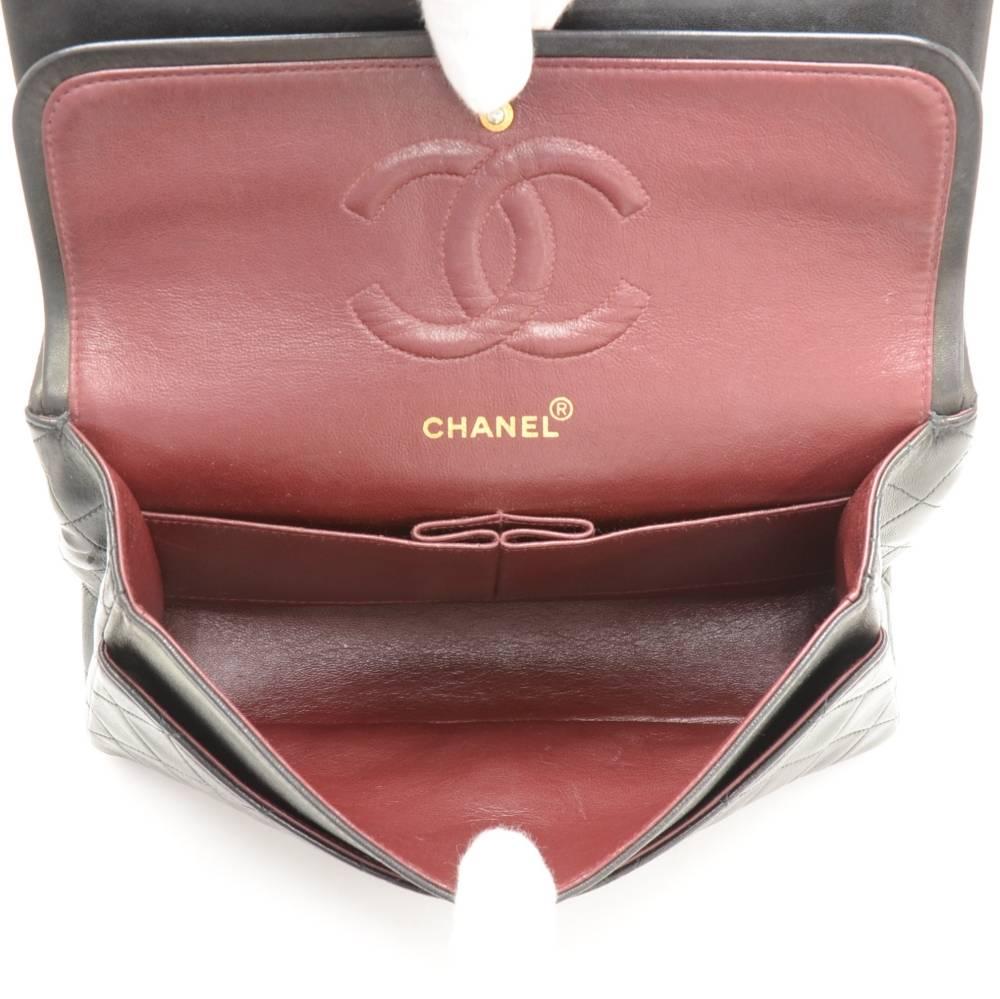 Vintage Chanel 2.55 10inch Double Flap Black Quilted Leather Shoulder Bag 6