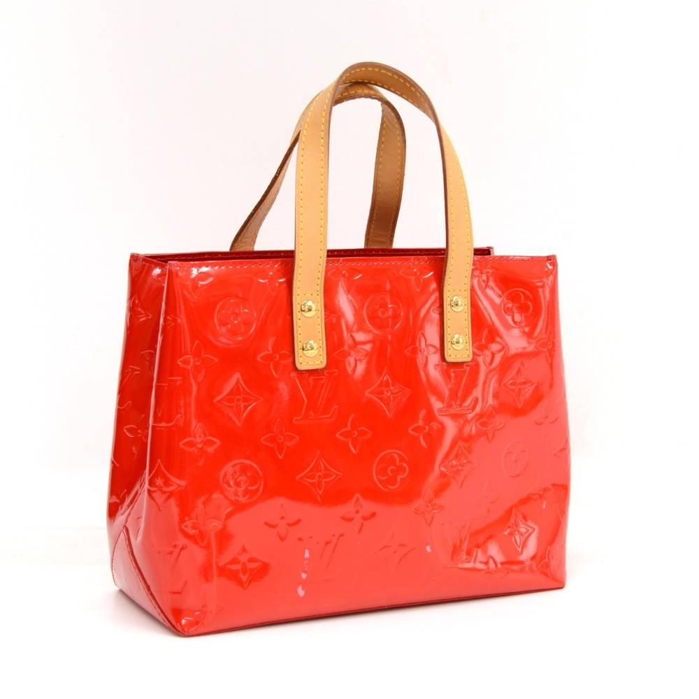 Louis Vuitton Reade PM Red Vernis Leather Hand Bag In Excellent Condition In Fukuoka, Kyushu