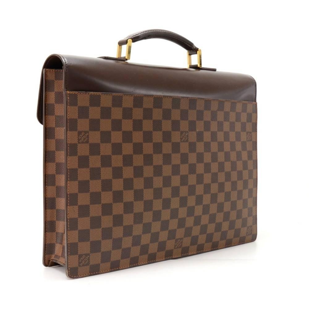 Brown Louis Vuitton Altona PM Ebene Damier Briefcase Bag