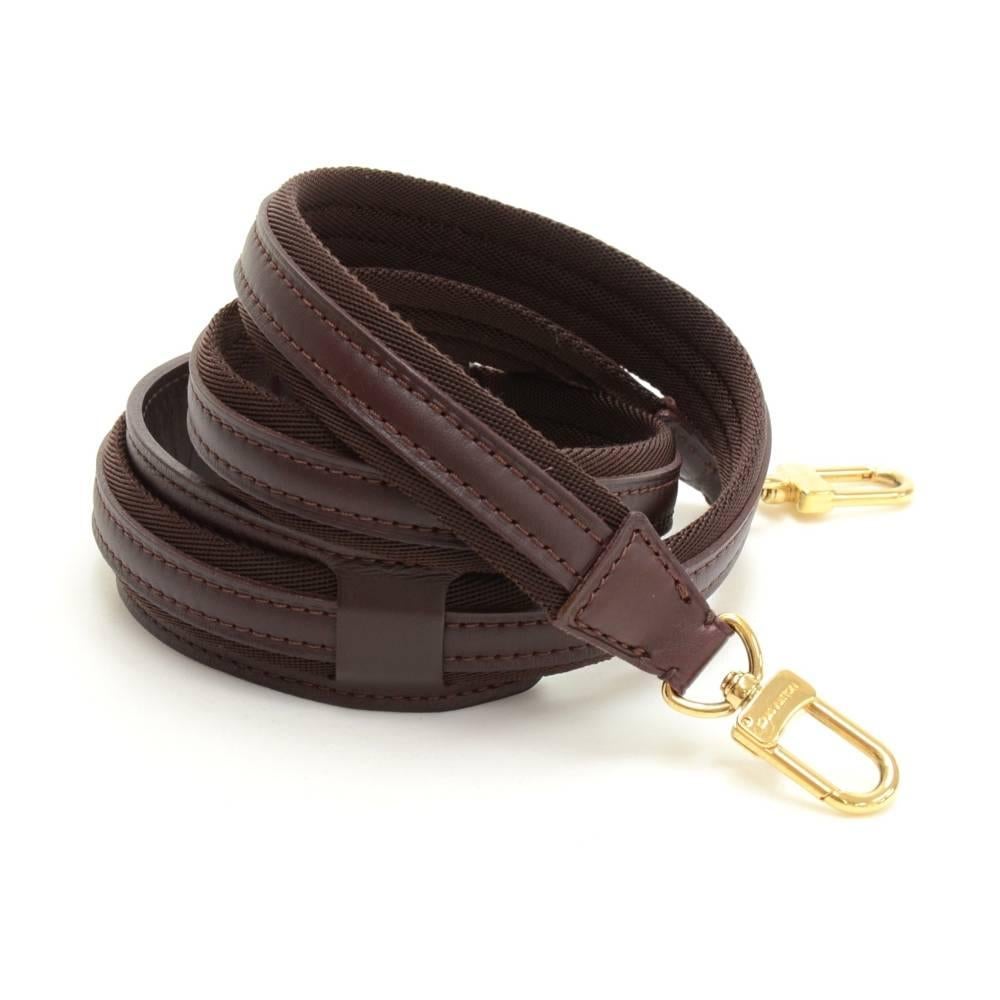 Black Louis Vuitton Burgundy Leather Shoulder Strap For Bags