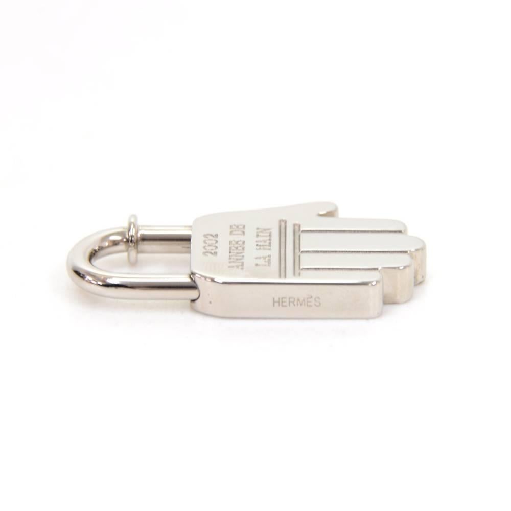 Hermes Annee De La Main Silver Tone Hand Motif Cadena Lock Charm - 2002 Limited 1