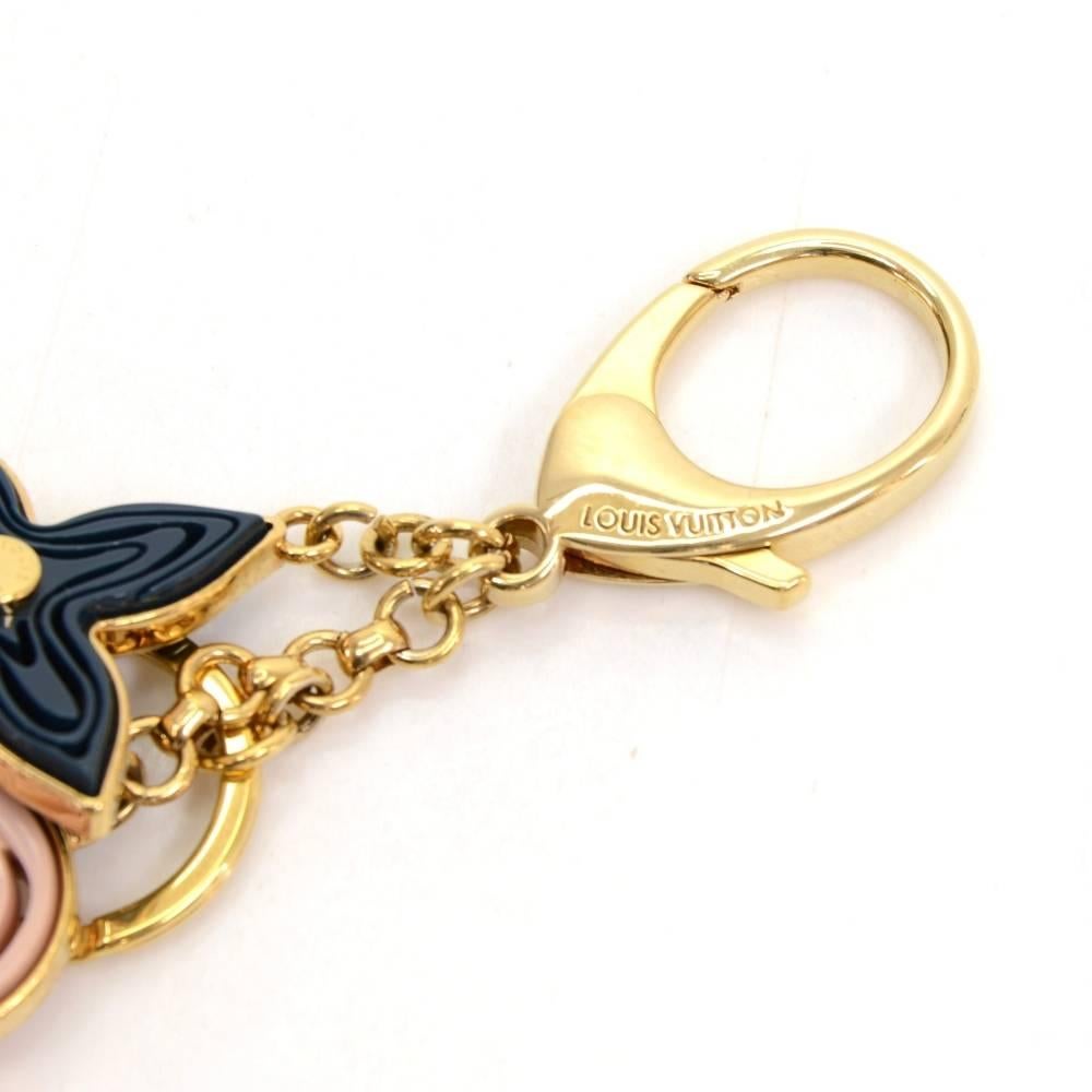 Louis Vuitton Gold Tone x Pink Monogram Naif Key Chain/ Charm In Excellent Condition In Fukuoka, Kyushu