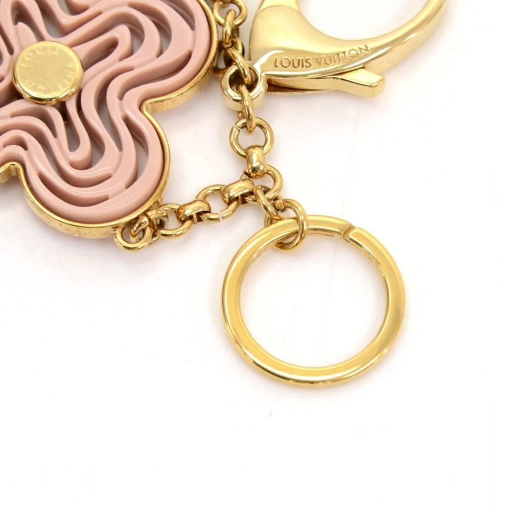 Beige Louis Vuitton Gold Tone x Pink Monogram Naif Key Chain/ Charm