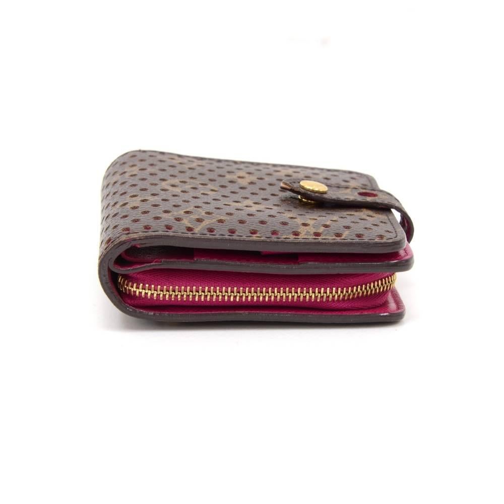 Louis Vuitton Perforated Monogram Canvas Pink Fuchsia Leather Compact Zip Wallet 1