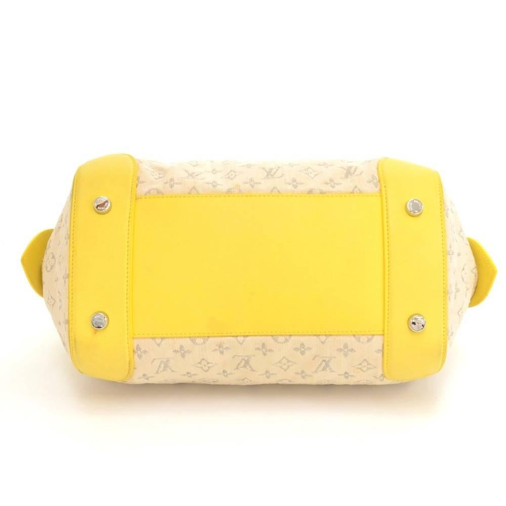 Women's Louis Vuitton Denim Speedy Round PM Yellow Leather 2Way Bag - 2012 Limited  For Sale
