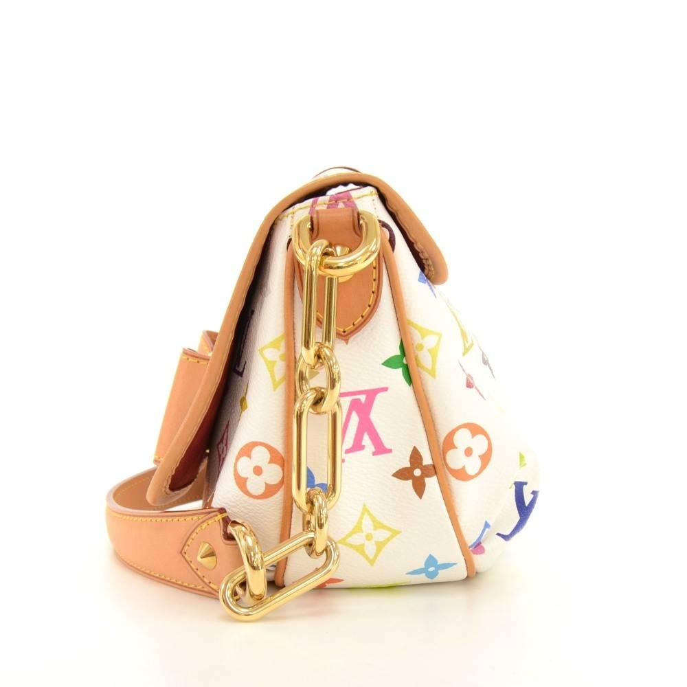 Louis Vuitton Patty White Multicolor Monogram Canvas Pochette Hand Bag In Excellent Condition In Fukuoka, Kyushu