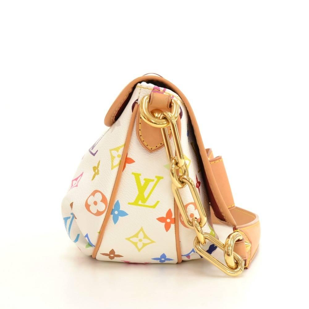 Women's Louis Vuitton Patty White Multicolor Monogram Canvas Pochette Hand Bag