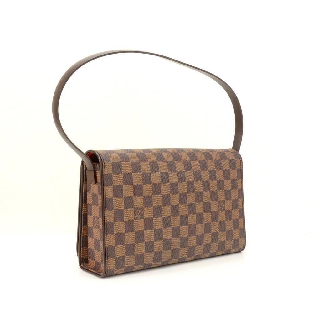 Brown Louis Vuitton Tribeca Long Damier Ebene Canvas Shoulder Bag