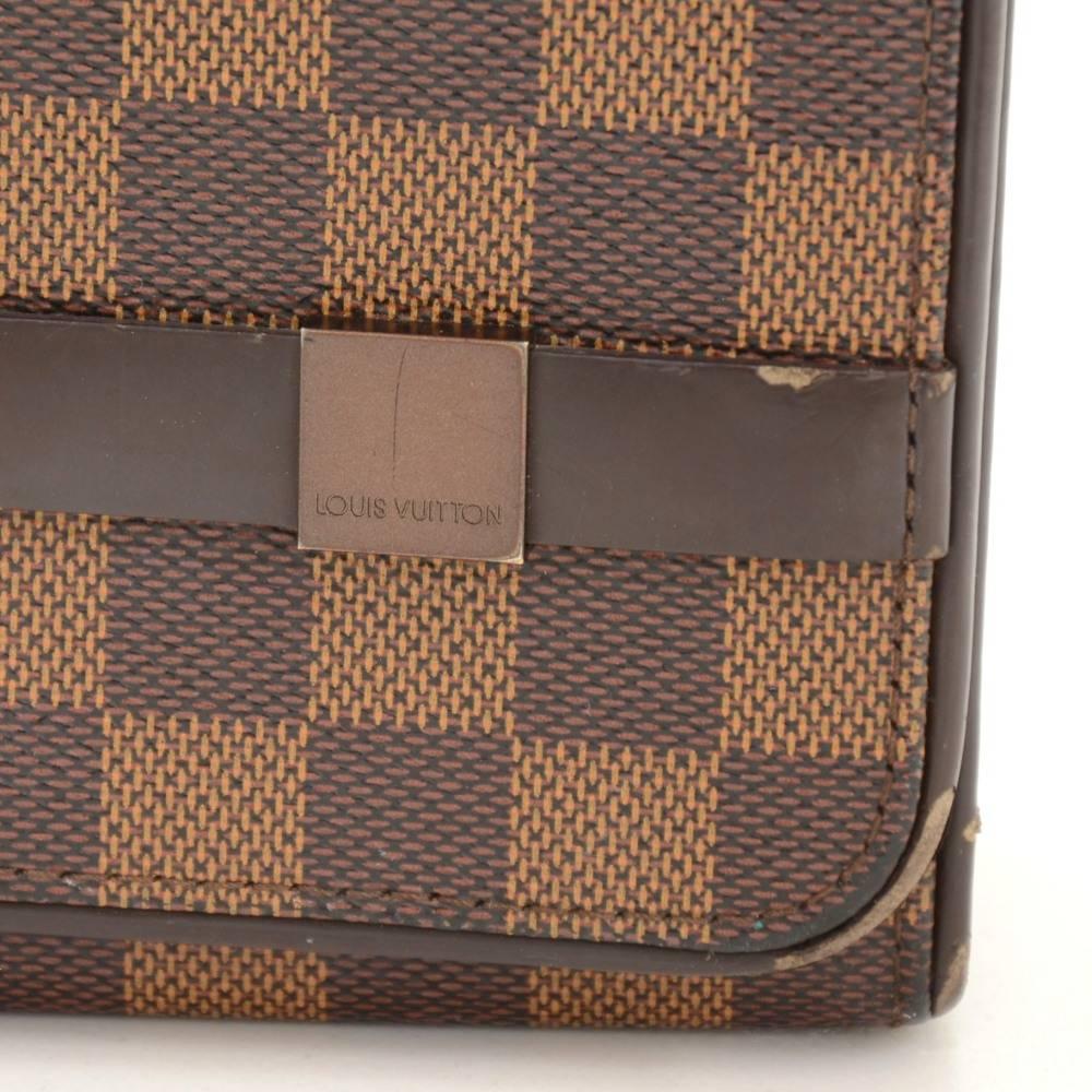Brown Louis Vuitton Tribeca Long Damier Ebene Canvas Flap Shoulder Bag