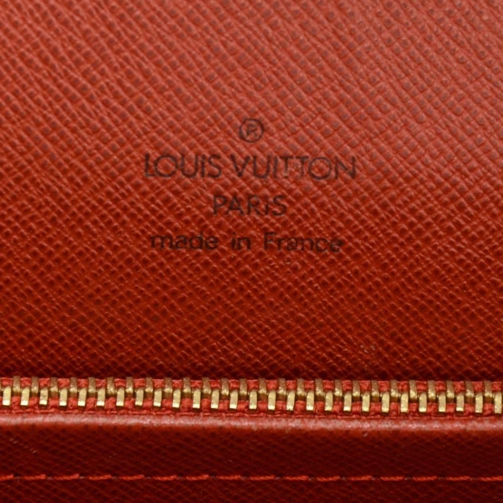 Women's Louis Vuitton Tribeca Long Damier Ebene Canvas Flap Shoulder Bag