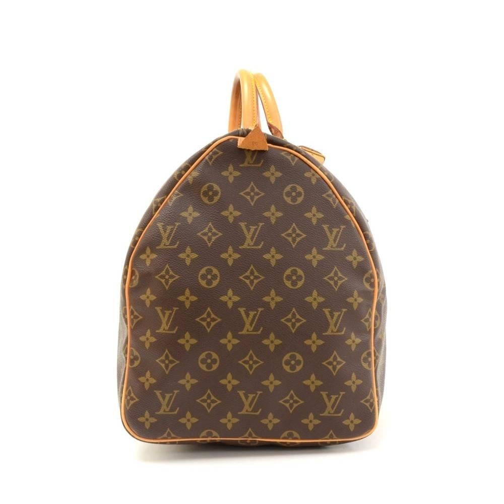 Vintage Louis Vuitton Keepall 55 Monogram Canvas Duffle Travel Bag In Excellent Condition In Fukuoka, Kyushu