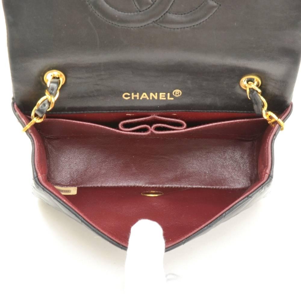 Vintage Chanel Black Quilted Leather Shoulder Flap Mini Bag  6