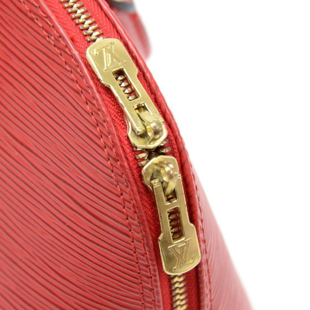 Louis Vuitton Alma Red Epi Leather Hand Bag 2