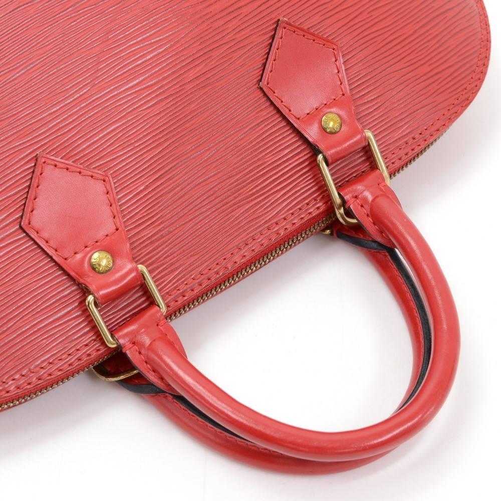 Louis Vuitton Alma Red Epi Leather Hand Bag 3