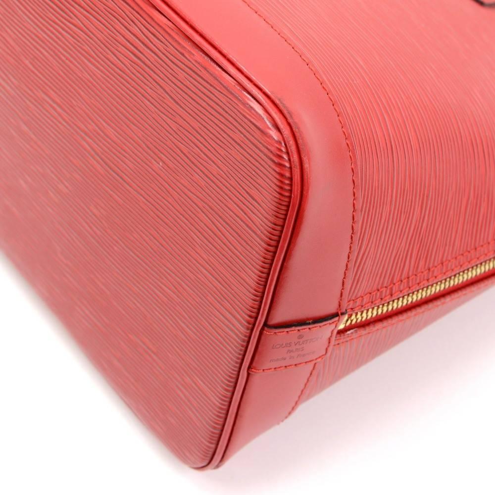 Louis Vuitton Alma Red Epi Leather Hand Bag 4