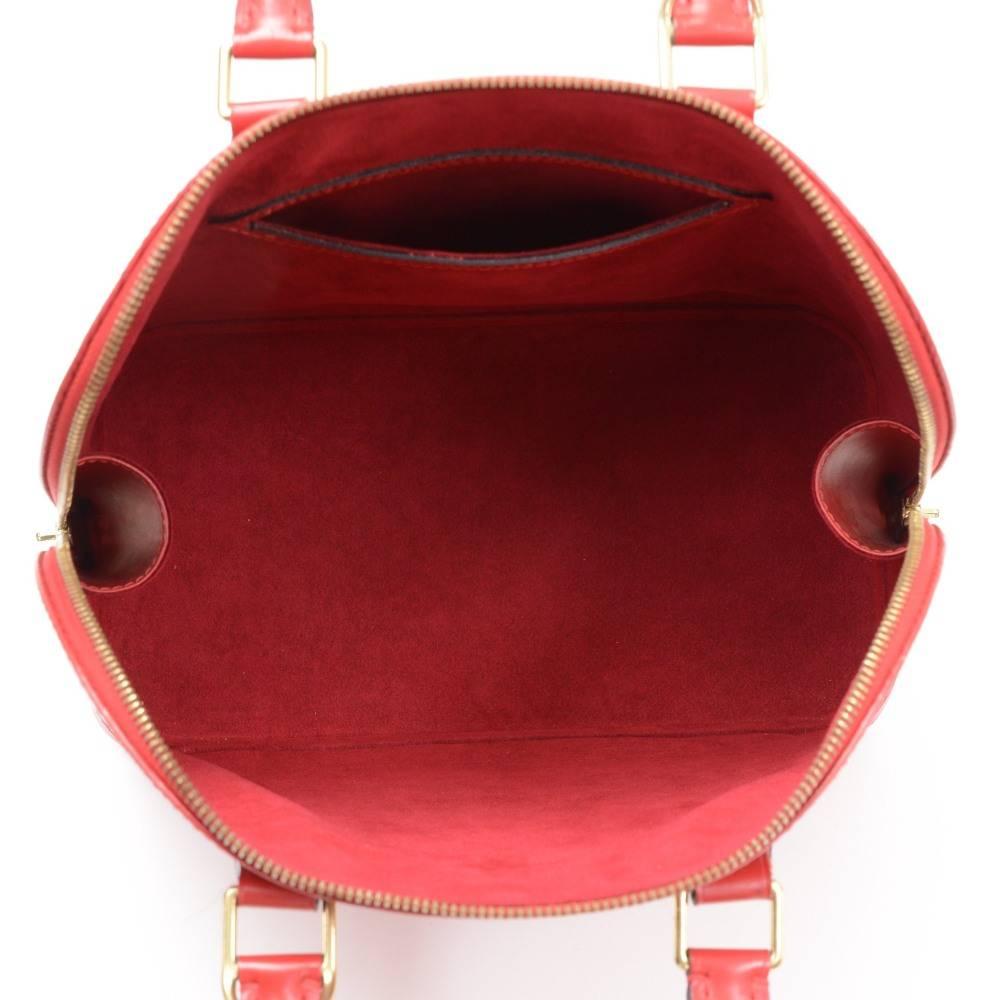 Louis Vuitton Alma Red Epi Leather Hand Bag 6