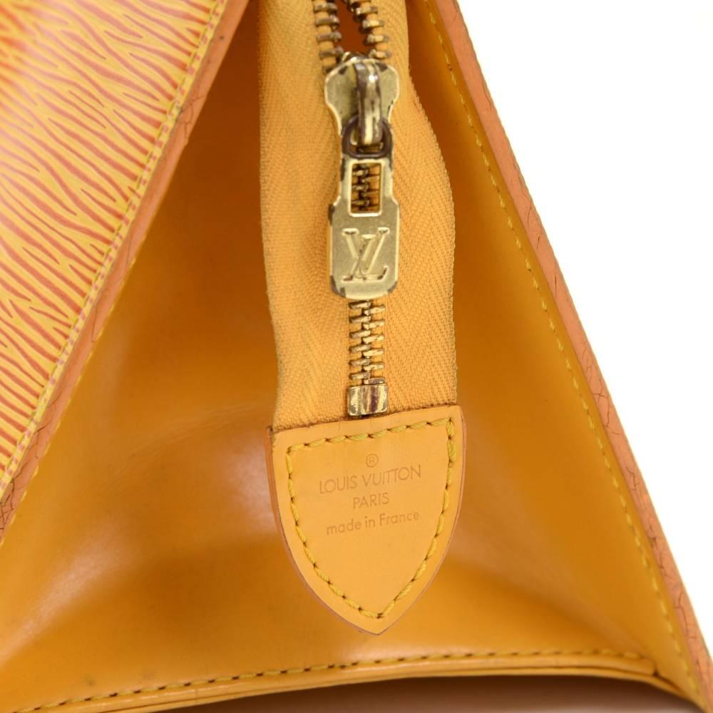 Vintage Louis Vuitton Sac Triangle Yellow Epi Leather Hand Bag  3