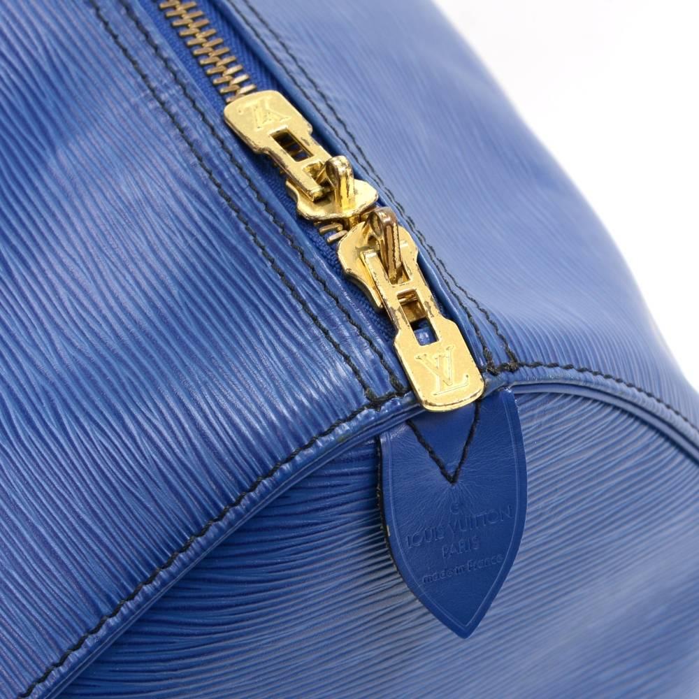 Vintage Louis Vuitton Keepall 50 Blue Epi Leather Duffle Travel Bag  2