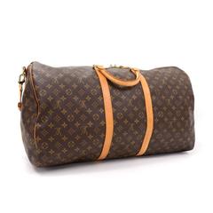 Louis Vuitton Keepall 60 Bandouliere Monogram Canvas Duffel Travel Bag + Strap