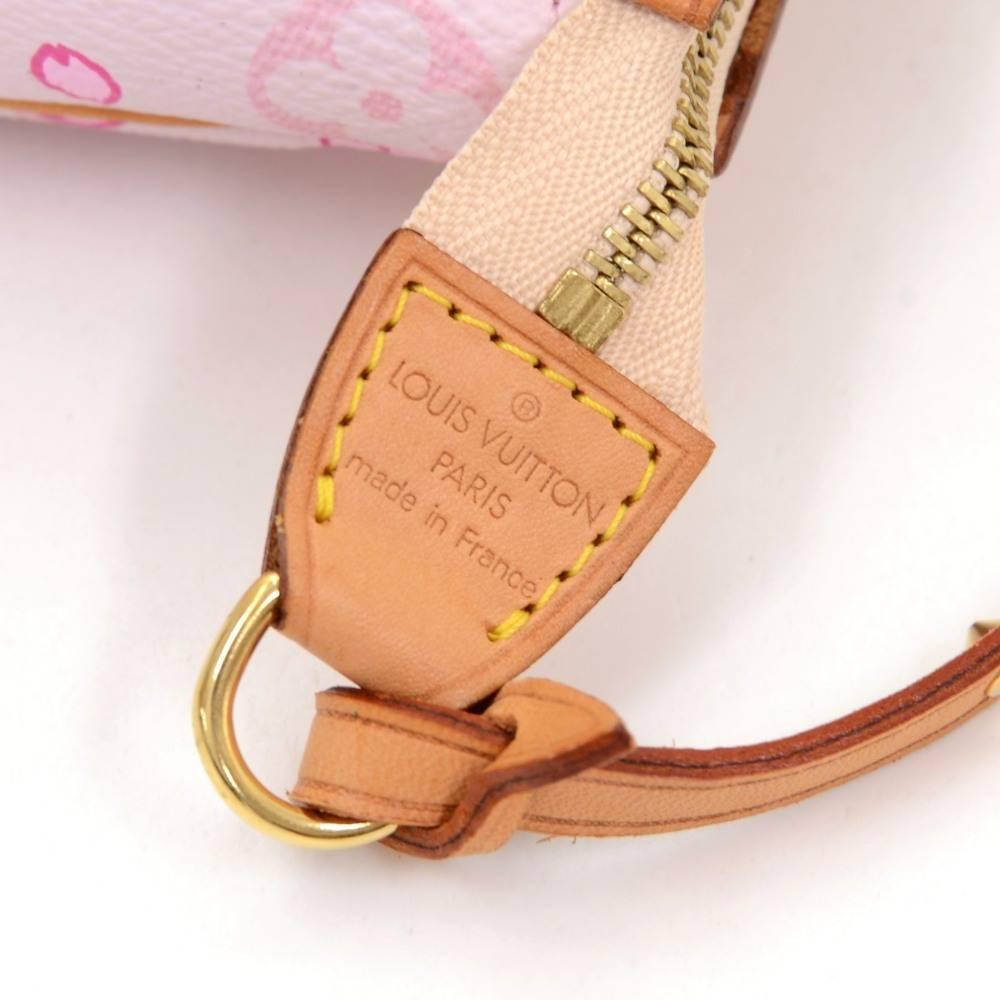 Louis Vuitton Pochette Accessories Pink Monogram Cherry Blossom Hand Bag  1