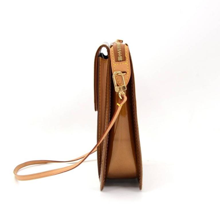 Vintage Louis Vuitton Mott Bronze Vernis Leather Handbag at 1stDibs