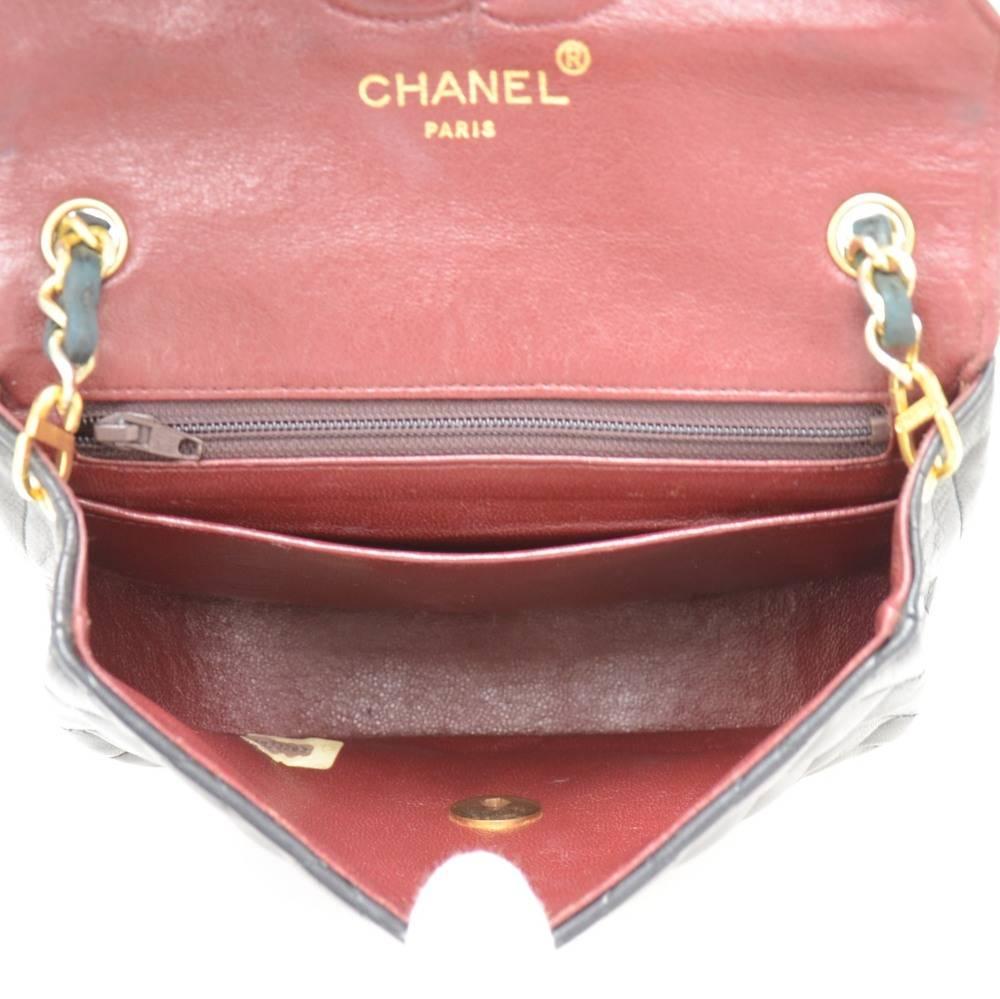 Vintage Chanel Flap Black Quilted Leather Shoulder Mini Bag 6