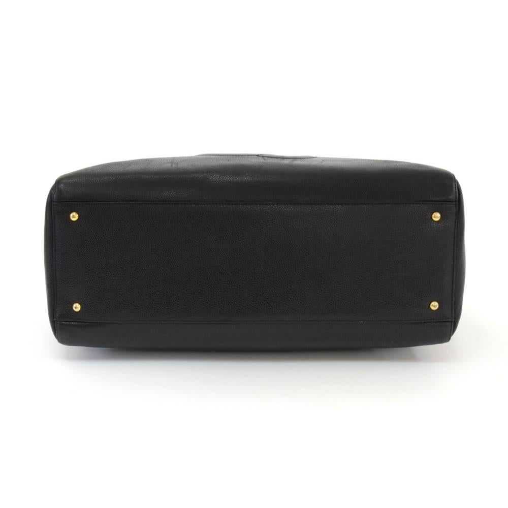 Chanel Jumbo XL Black Caviar Leather Tote Shoulder Bag  1