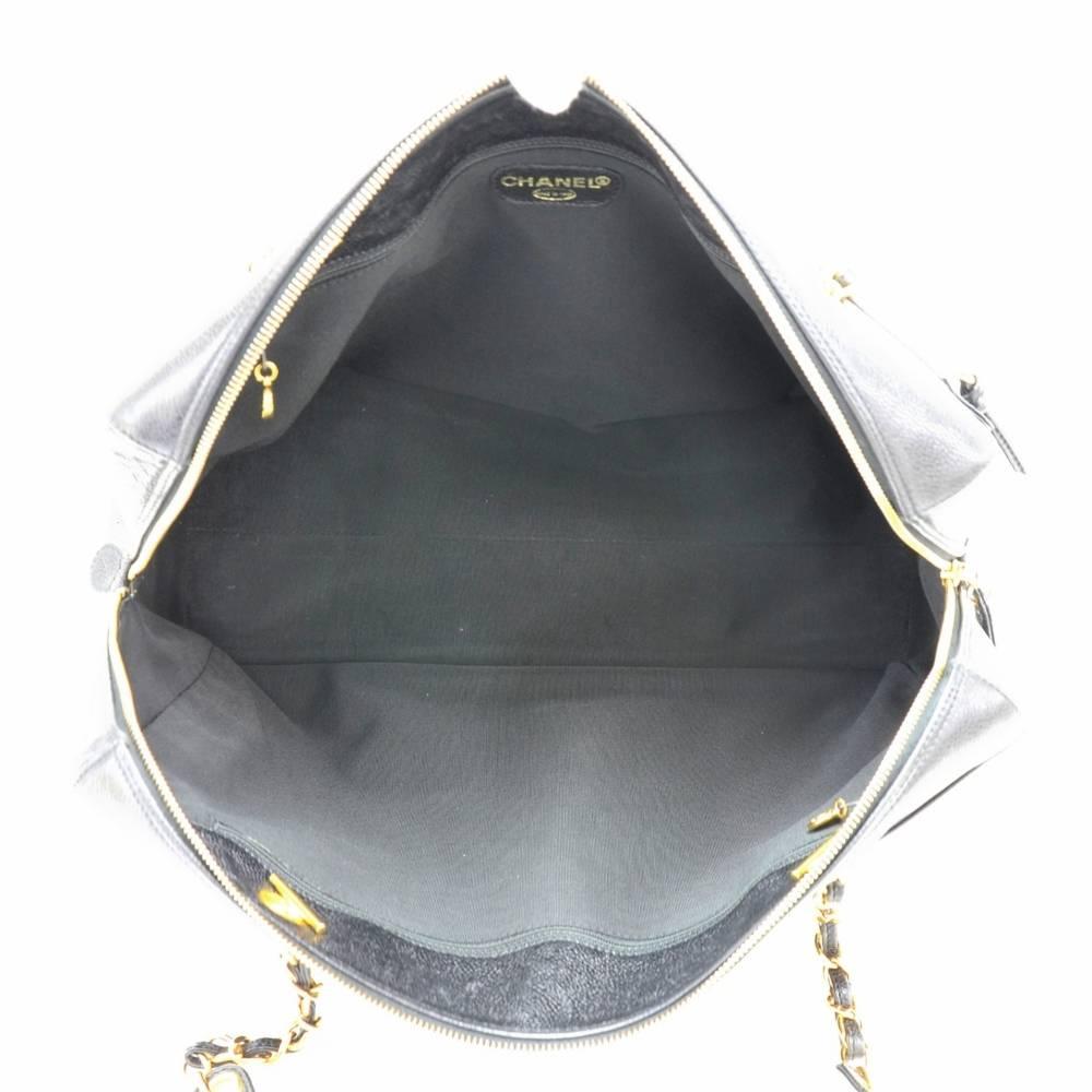 Chanel Jumbo XL Black Caviar Leather Tote Shoulder Bag  6