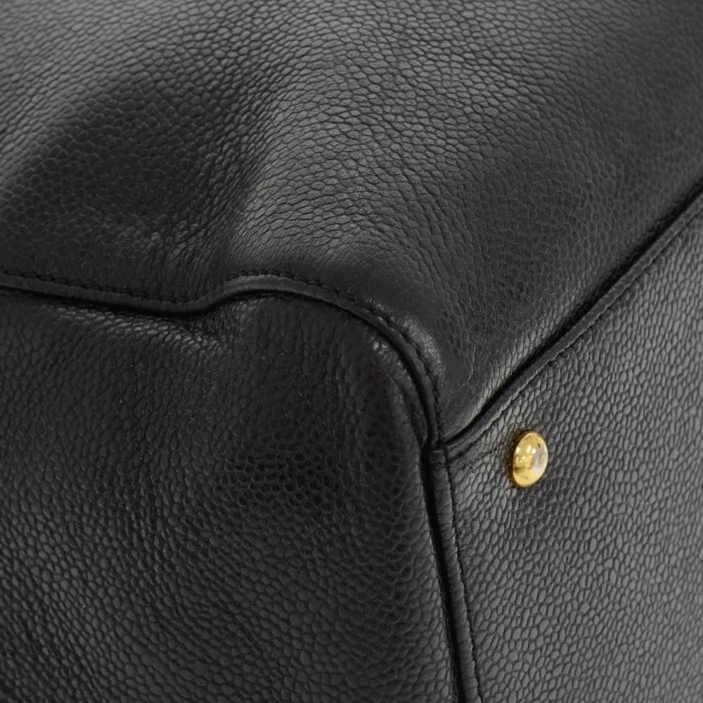 Chanel Jumbo XL Black Caviar Leather Tote Shoulder Bag  3