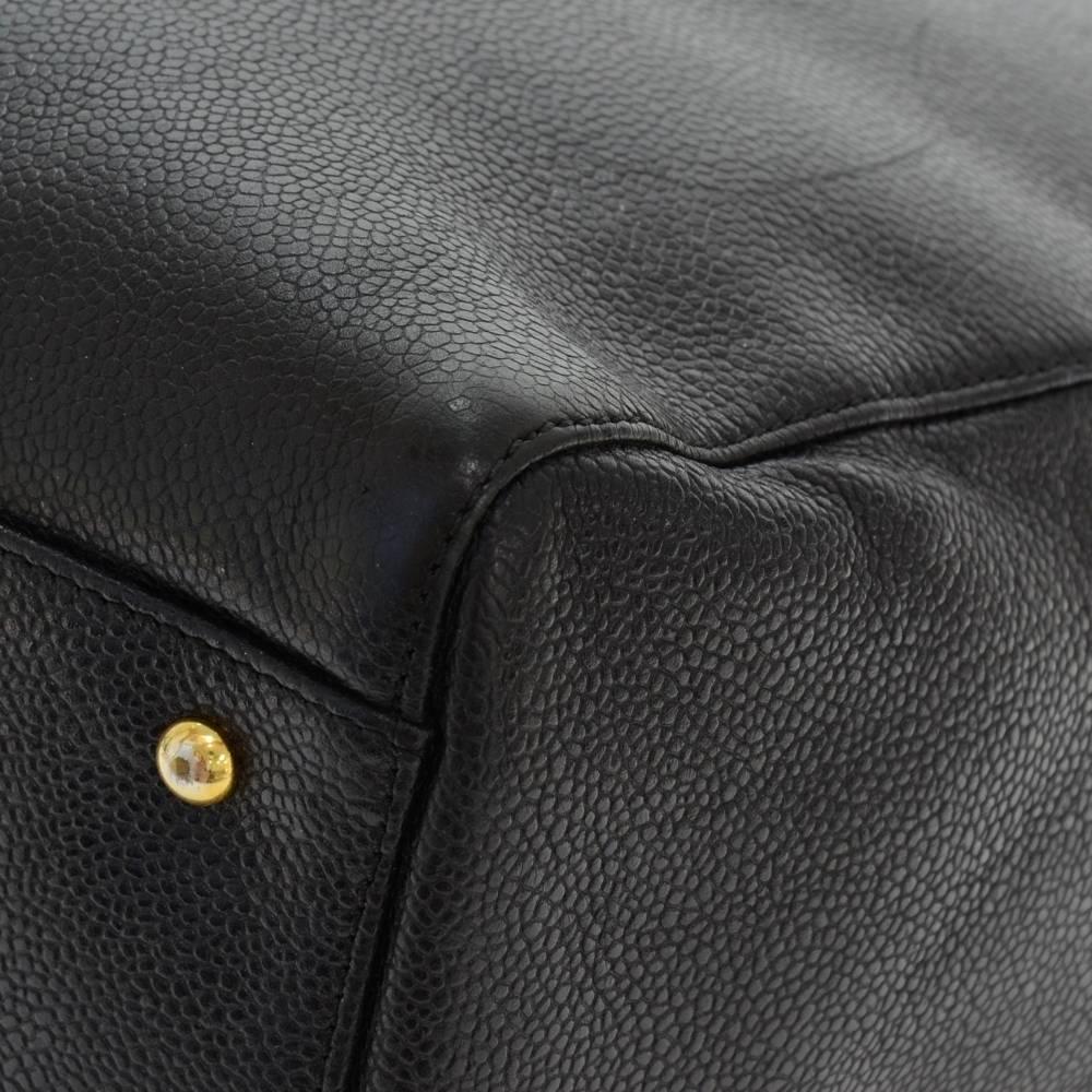 Chanel Jumbo XL Black Caviar Leather Tote Shoulder Bag  4