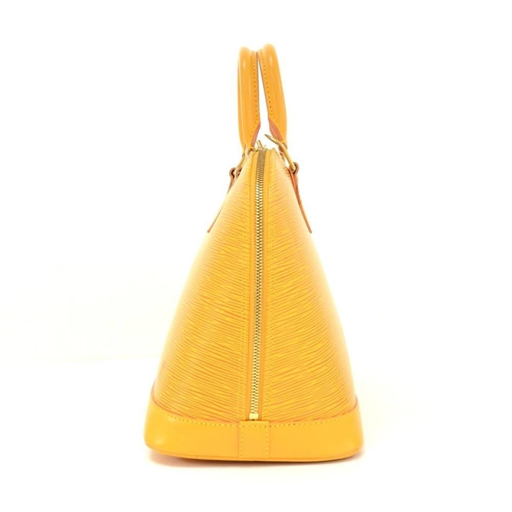 Louis Vuitton Alma Yellow Epi Leather Hand Bag In Good Condition For Sale In Fukuoka, Kyushu