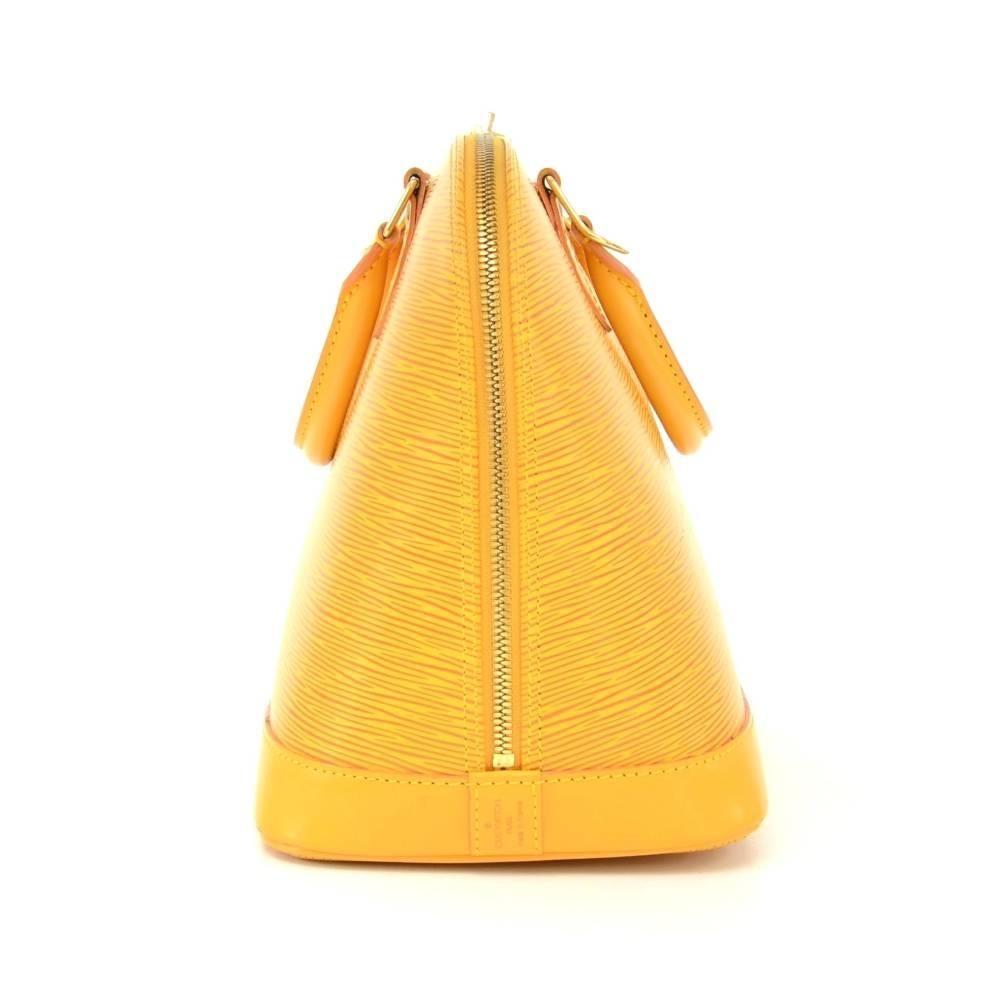 Women's Louis Vuitton Alma Yellow Epi Leather Hand Bag For Sale