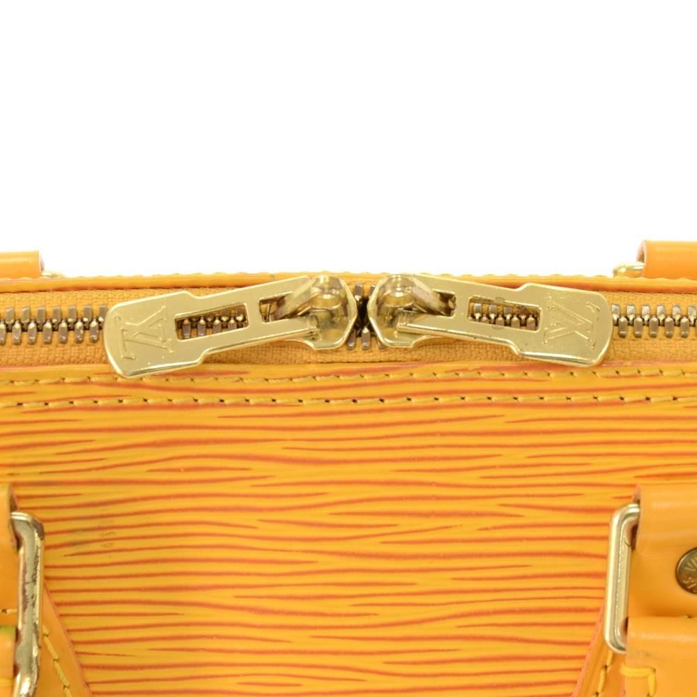 Louis Vuitton Alma Yellow Epi Leather Hand Bag For Sale 2