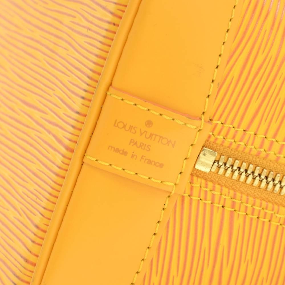 Louis Vuitton Alma Yellow Epi Leather Hand Bag For Sale 4