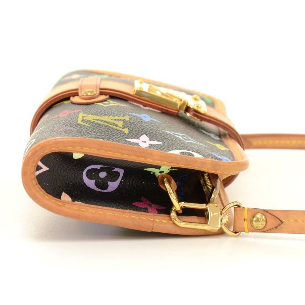 Louis Vuitton Shirley Black Multicolor Monogram Canvas Shoulder Pochette Bag In Good Condition In Fukuoka, Kyushu