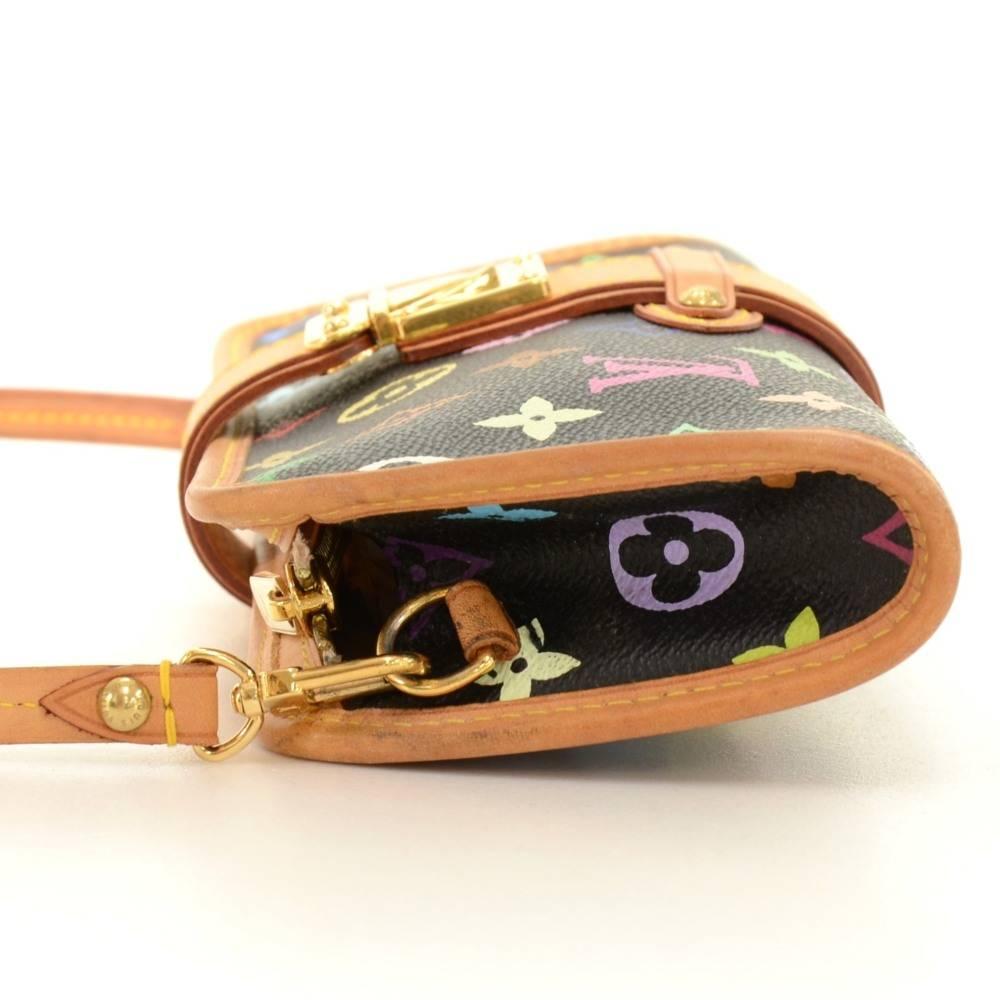 Women's Louis Vuitton Shirley Black Multicolor Monogram Canvas Shoulder Pochette Bag