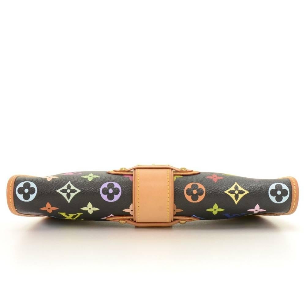 Louis Vuitton Shirley Black Multicolor Monogram Canvas Shoulder Pochette Bag 1