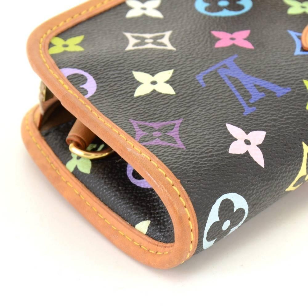 Louis Vuitton Shirley Black Multicolor Monogram Canvas Shoulder Pochette Bag 3