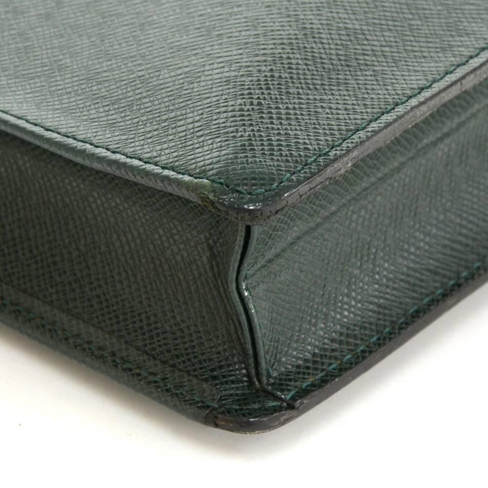 Vintage Louis Vuitton Serviette Kourad Green Taiga Briefcase Document Bag 2