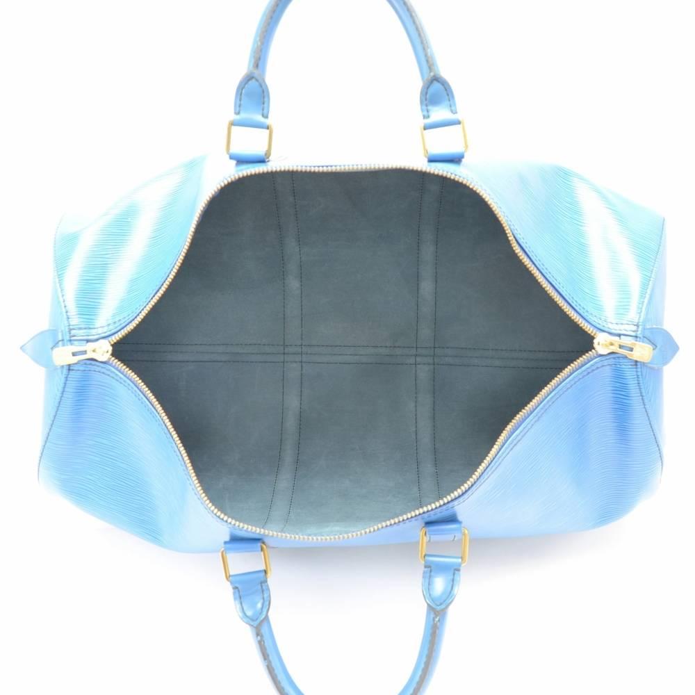 Vintage Louis Vuitton Keepall 50 Blue Epi Leather Duffle Travel Bag 5