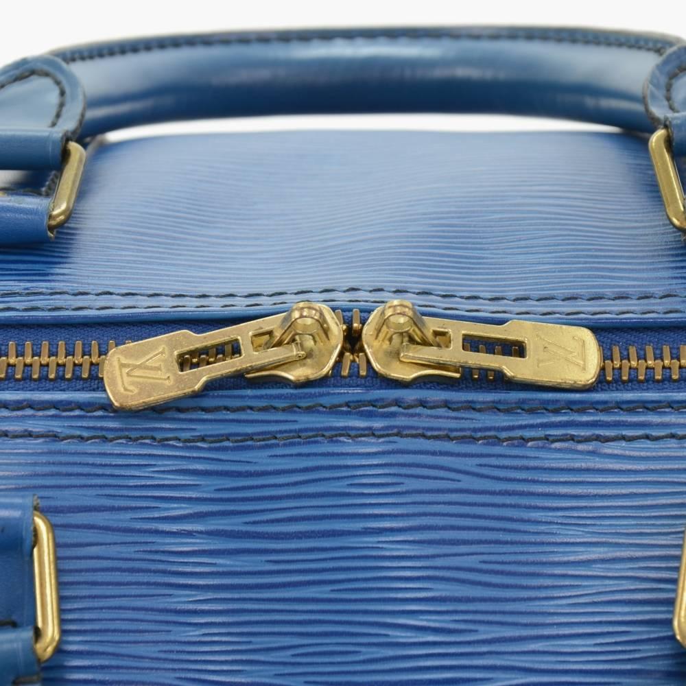 Vintage Louis Vuitton Keepall 50 Blue Epi Leather Duffle Travel Bag 3