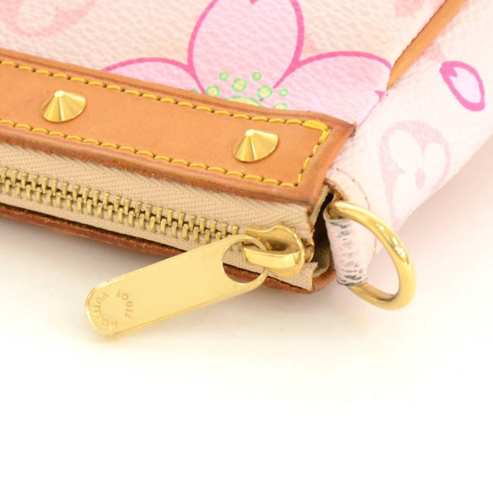 Women's Louis Vuitton Pochette Accessories Pink Monogram Cherry Blossom Hand Bag
