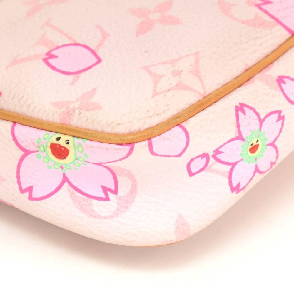 Louis Vuitton Pochette Accessories Pink Monogram Cherry Blossom Hand Bag 1