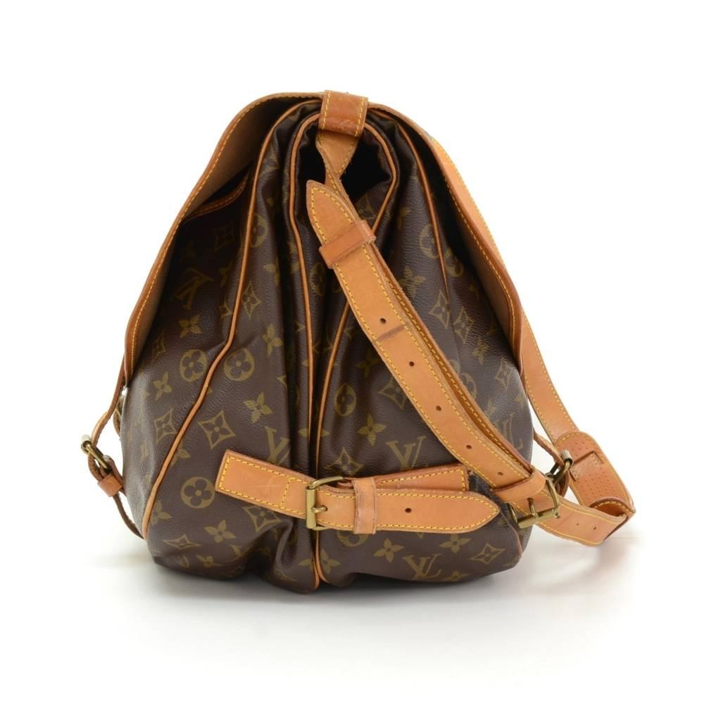 Brown Vintage Louis Vuitton Saumur 43 XL Monogram Canvas Shoulder Bag