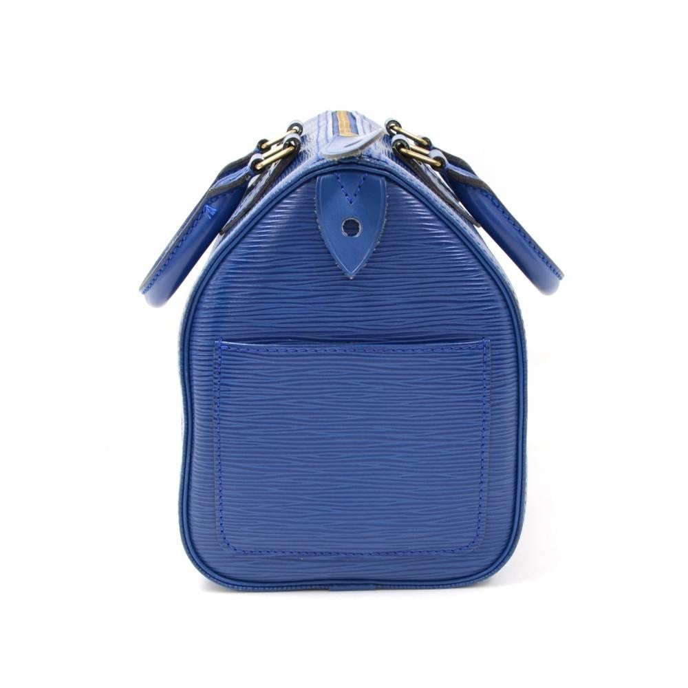 Women's Vintage Louis Vuitton Speedy 25 Blue Epi Leather City Hand Bag