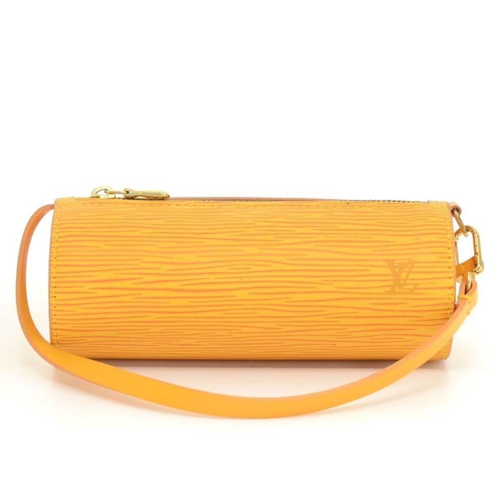 Louis Vuitton Soufflot Yellow Epi Leather Hand bag + Pouch 5