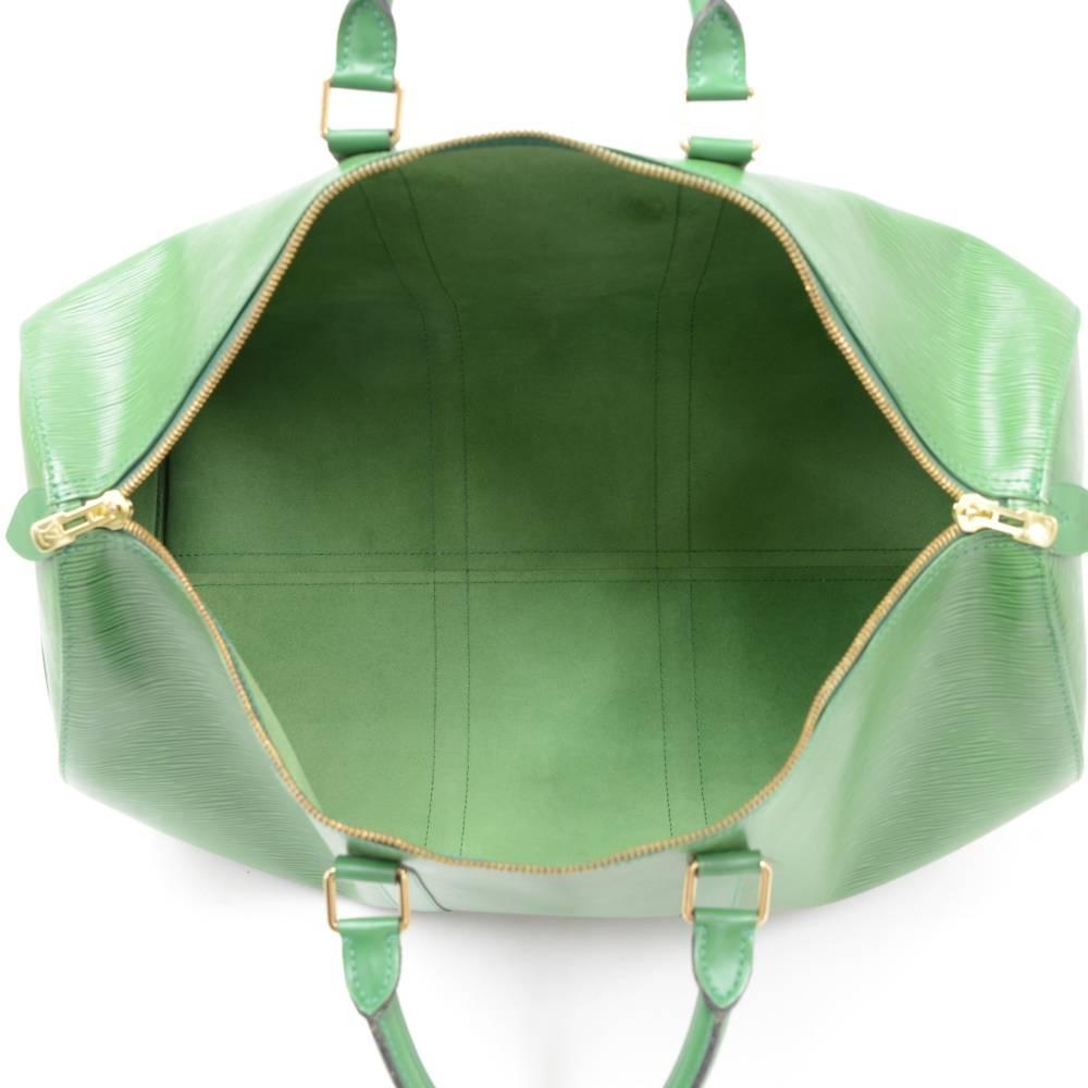 Vintage Louis Vuitton Keepall 50 Green Epi Leather Travel Bag  5