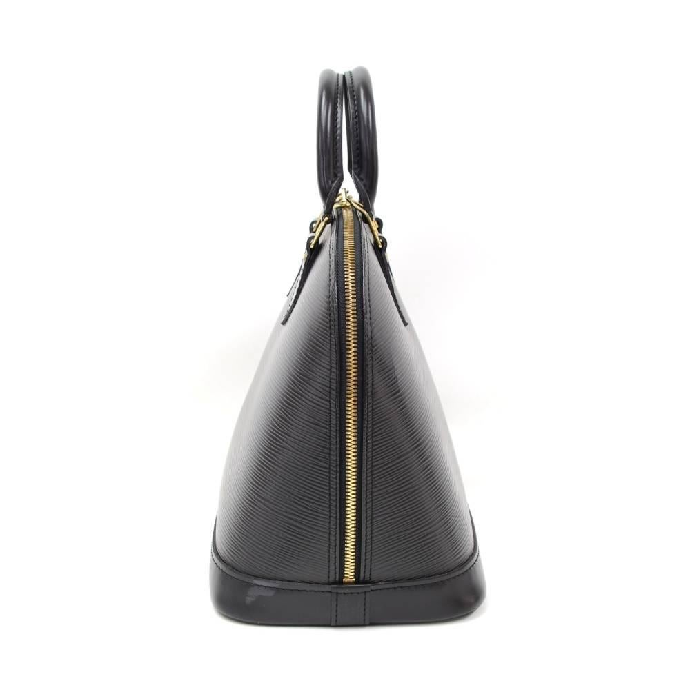 Women's Louis Vuitton Alma Black Epi Leather Hand Bag 