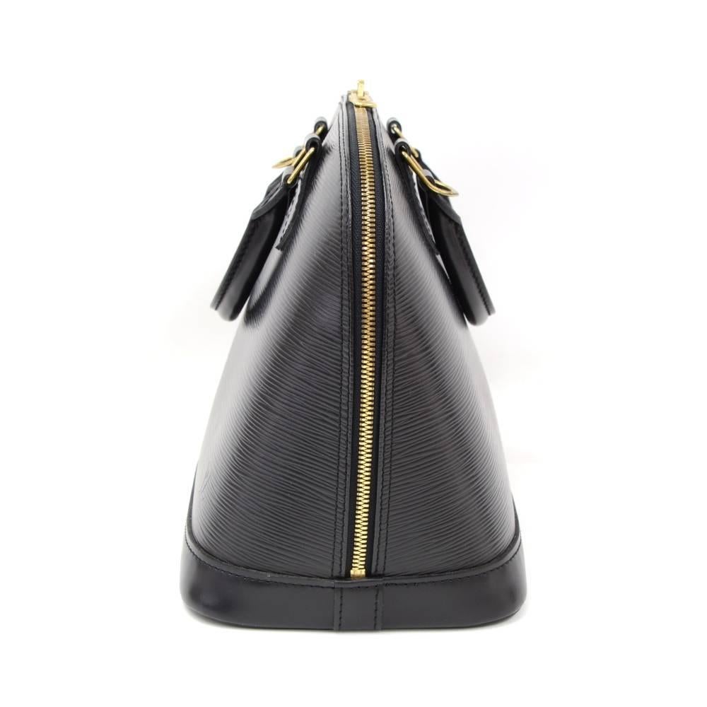 Louis Vuitton Alma Black Epi Leather Hand Bag  1
